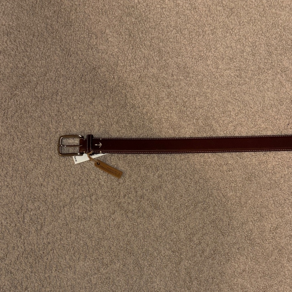 Brand New Dockers Brown Leather Belt with Silver Accents
